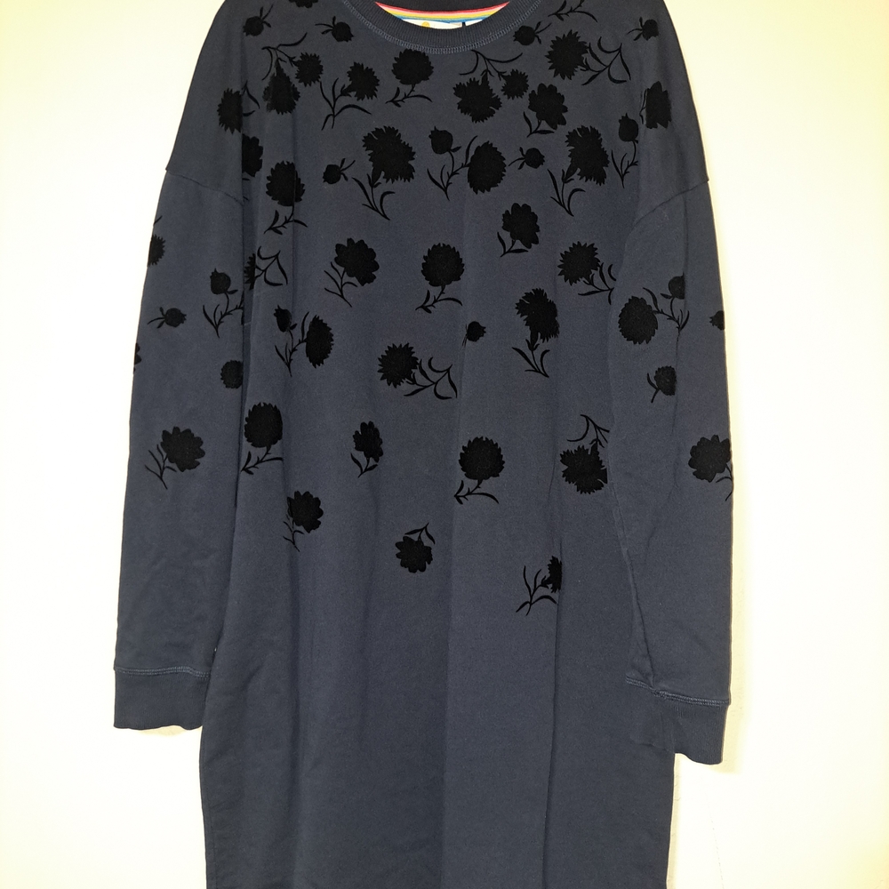 Boden Dark Blue Top with Colorful Neckline